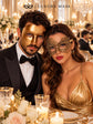 Gold Phantom Opera Mask for Men & Gold Swan Lace Mask for Women | Venetian His and Hers Masquerade Couple Set - image 4