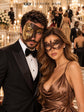 Mocha Brown & Gold Phantom Mask for Men with Mocha Brown Lace Mask for Women | Venetian Couples Masquerade Set - image 4