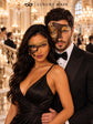 Mocha Brown Gold Phantom Mask for Men & Black Gold Phantom Lace Mask for Women | Venetian Opera Masquerade Couple Set - image 3