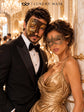 Mocha Brown Gold Phantom Mask for Men & Gold Lace Mask for Women | Venetian Opera His and Hers Masquerade Masks - image 3
