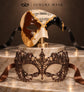 Brown Gold Black Musical Phantom Mask for Men & Mocha Brown Lace Mask for Women | Venetian Opera Masquerade Couple Set - image 6