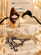 Black Gold Phantom Lace Mask for Women & Brown Gold Black Musical Phantom Mask for Men | Venetian Masquerade Couple Set - image 6