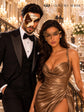 Gold Phantom Lace Mask for Women & Brown Gold Black Musical Venetian Mask for Men | Opera Masquerade Couple Masks - image 4