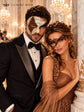 Silver Mocha Brown Musical Phantom Mask for Men & Brown Phantom Lace Mask for Women | Venetian Opera Couple Masquerade Set - image 2