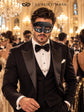 Antique Black Silver Venetian Mask for Men - Vintage Masquerade Mask for Halloween, Mardi Gras, Costume Party & Masquerade Ball - product photo