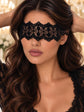 Black Lace Boudoir Blindfold for Women | Sheer Floral Eye Cover with Ribbon Ties for Romantic Nights, Bridal & Honeymoon - product view 2