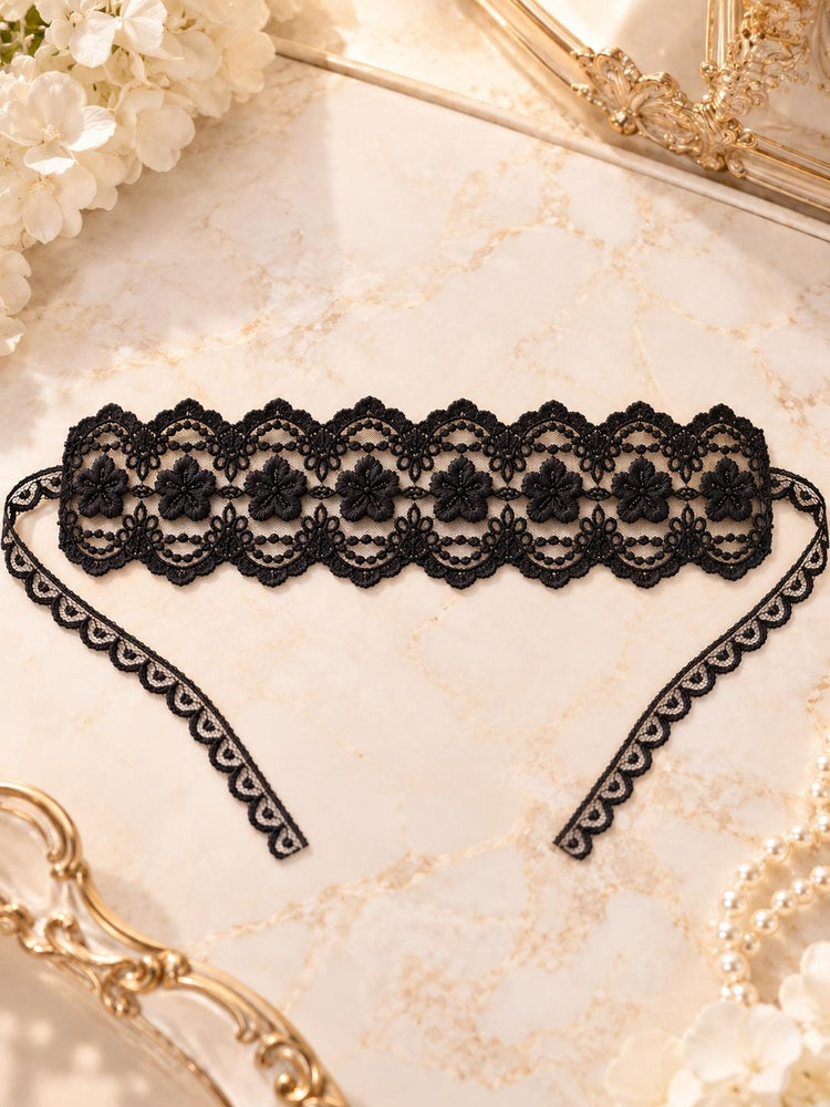Black Floral Lace Sleeping Eye Mask with Lace Ties | Sheer Night Blindfold for Women, Bridal Night, Honeymoon & Romantic Sleepwear - product view 6