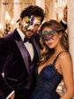 Rainbow Crown Lace Mask for Women & Purple Gold Green Phantom Mask for Men | Colorful Venetian Masquerade Couple Set - image 5
