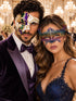 Rainbow Crown Lace Mask for Women & Purple Gold Green Phantom Mask for Men | Colorful Venetian Masquerade Couple Set - main image