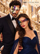 Purple Gold Green Phantom Mask for Men & Rainbow Phantom Lace Mask for Women | Colorful Venetian Masquerade Couple Set - image 2