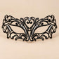 Black Masquerade Mask with Clear Rhinestones for Women, Heart Design Metal Eye Mask for Prom and Costume Parties - image 5