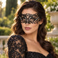 Black Masquerade Mask with Clear Rhinestones for Women, Heart Design Metal Eye Mask for Prom and Costume Parties - image 4