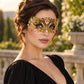 Gold Masquerade Mask with Clear Rhinestones for Women, Heart Design Metal Eye Mask for Prom and Costume Parties - image 4