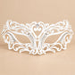 White Masquerade Mask with Clear Rhinestones for Women, Heart Design Metal Eye Mask for Prom and Costume Parties - image 5