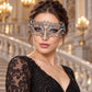 Silver Masquerade Mask with Clear Rhinestones for Women, Heart Design Metal Eye Mask for Prom and Costume Parties - image 3