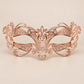 Rose Gold Masquerade Mask with Clear Rhinestones for Women, Layered Design Eye Mask for Prom and Costume Parties - image 5