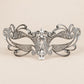 Silver Masquerade Mask with Clear Rhinestones for Women, Layered Design Eye Mask for Prom and Costume Parties - image 5