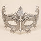 Silver Masquerade Mask with Clear Rhinestones for Women, Tall Cutout Design Eye Mask for Prom and Costume Parties - image 5