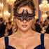 Black Masquerade Mask with Pink Rhinestones for Women, Raised Sides Eye Mask for Prom and Costume Parties - main image