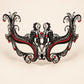 Black Masquerade Mask with Red Rhinestones for Women, Raised Sides Eye Mask for Prom and Costume Parties - image 5