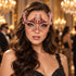 Rose Gold Masquerade Mask with Clear Rhinestones for Women, Raised Sides Eye Mask for Prom and Costume Parties - main image