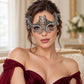 Silver Masquerade Mask with Clear Rhinestones for Women, Raised Sides Eye Mask for Prom and Costume Parties - image 2