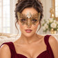 Gold Masquerade Mask with Clear Rhinestones for Women, Crown Design Eye Mask for Prom and Costume Parties - image 2