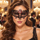 Black Masquerade Mask with Red Rhinestones for Women, Crown Design Eye Mask for Prom and Costume Parties - main image