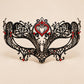 Black Masquerade Mask with Red Rhinestones for Women, Crown Design Eye Mask for Prom and Costume Parties - image 5