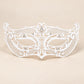 White Masquerade Mask with Clear Rhinestones for Women, Wide Cutout Design Eye Mask for Prom and Costume Parties - image 5