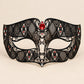 Black Masquerade Mask with Red Rhinestones for Women, Diamond Pattern Eye Mask for Prom and Costume Parties - image 5