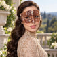 Rose Gold Diamond Pattern Masquerade Mask with Clear Rhinestones for Women - image 4