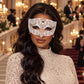 White Diamond Masquerade Mask with Clear Rhinestones for Men and Women, Metal Eye Mask for Prom and Costume Parties - image 3