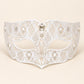 White Diamond Masquerade Mask with Clear Rhinestones for Men and Women, Metal Eye Mask for Prom and Costume Parties - image 5