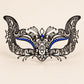 Black Butterfly Masquerade Mask with Blue Rhinestones for Women - image 5