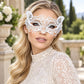 White Butterfly Masquerade Mask with Clear Rhinestones for Women - image 4