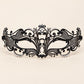Black Curved Cutout Masquerade Mask with Clear Rhinestones for Women - image 5