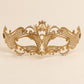 Gold Curved Cutout Masquerade Mask with Clear Rhinestones for Women - image 5