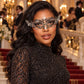 Silver Curved Cutout Masquerade Mask with Clear Rhinestones for Women - image 3