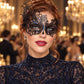 Black Swan Wing Masquerade Mask with Blue Rhinestones for Women - main image