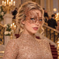 Rose Gold Swan Wing Masquerade Mask with Clear Rhinestones for Women - image 3