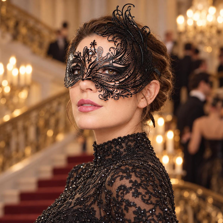 Black Swan Wing Masquerade Mask with Clear Rhinestones for Women - image 3