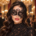 Black Swan Wing Masquerade Mask with Red Rhinestones for Women - main image