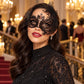 Black Swan Wing Masquerade Mask with Red Rhinestones for Women - image 3