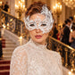 White Swan Wing Masquerade Mask with Clear Rhinestones for Women - image 3