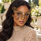 Gold Butterfly Masquerade Mask with Clear Rhinestones for Women - image 4