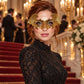 Gold Bat Wing Masquerade Mask with Clear Rhinestones for Women, Halloween Costume Eye Mask - image 3