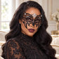 Black Pointed Masquerade Mask with Clear Rhinestones for Women - image 2