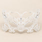 White Butterfly Masquerade Mask with Clear Rhinestones for Women - image 5