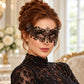 Black Drop Masquerade Mask with Clear Rhinestones for Women - image 2